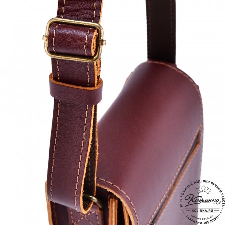 Мужская кожаная сумка "Робин" (бордо-коричневый)